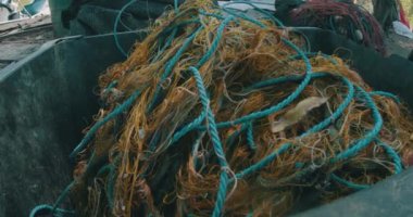 Romen Tuna deltası geleneksel balıkçı ağları.