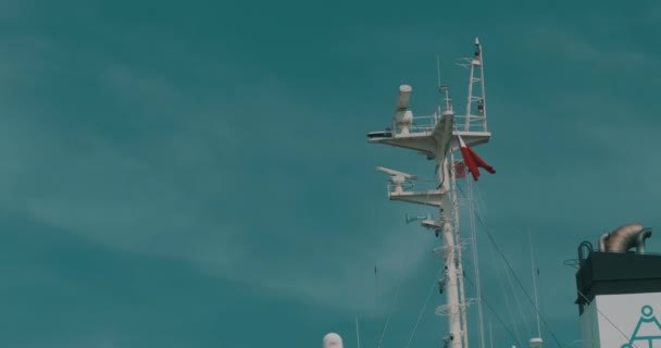 Fartygets Elektroniska Kommunikationsutrustning Masten — Stockvideo