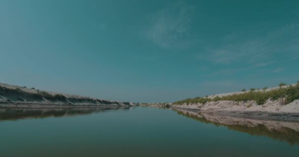 Snelle Rit Met Een Speedboot Letea Forest Channel Donau Delta — Stockvideo