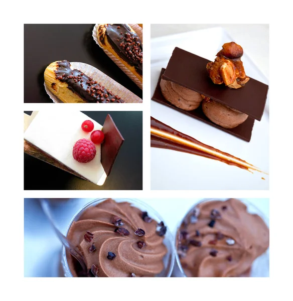Collage Various French Pastries — Stock Photo, Image