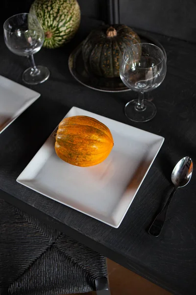 Assorted Pumpkins Table Set — Stockfoto