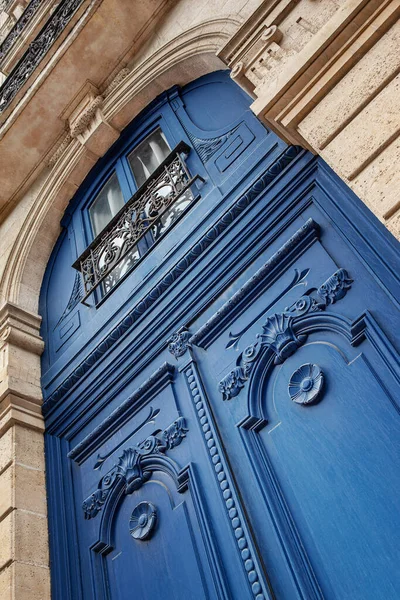 Great Stylish Blue Wooden Door — Stock Photo, Image