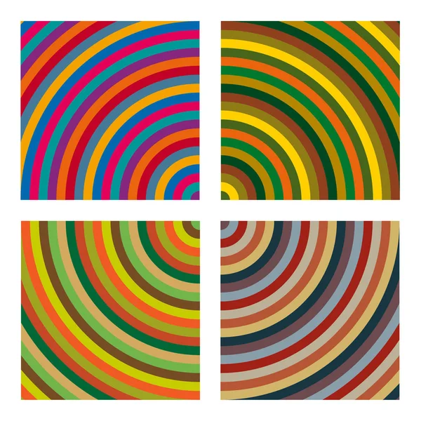 Set Color Concentric Arcs — Stock Vector