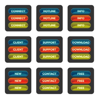 Siyah arkaplanda web düğmeleri