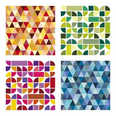 Renkli vintage desenler dizisi