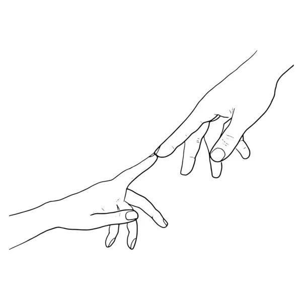 Ellerin vektör çizimi. Süs için. Tebrik için bir unsur. Yazdırma için resim.