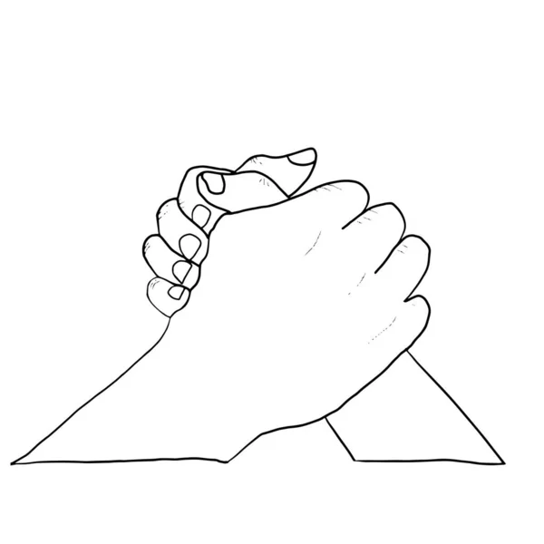 Ilustración vectorial de manos. Adorno para la decoración. Un elemento de felicitación. Ilustración para imprimir. — Vector de stock