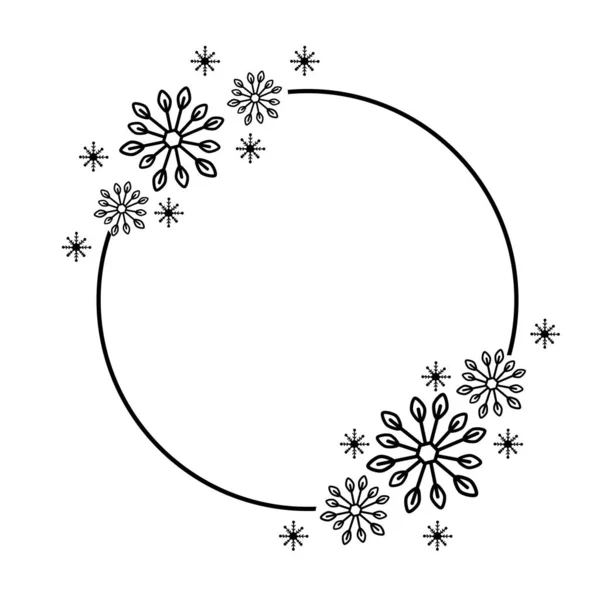 Σκελετός νιφάδων χιονιού, λευκό φόντο, συλλογή χριστουγεννιάτικων σχεδίων. Εικονογράφηση διάνυσμα, χαρούμενα Χριστούγεννα νιφάδα πλαίσιο Εορταστική σχέδιο. — Διανυσματικό Αρχείο