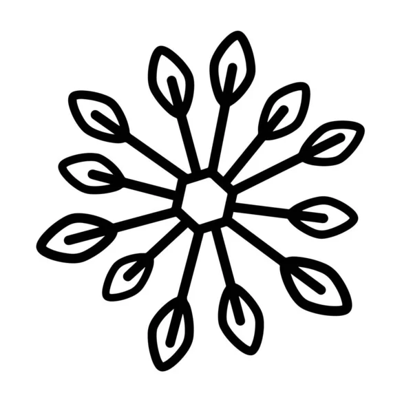 Snowflake white background, Christmas design collection. Vector illustration, Festive drawing. — Stock Vector