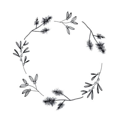 Vektör Tatil çerçevesi. Davetiyeler için resim. Tebrikler için Mutlu Noeller..