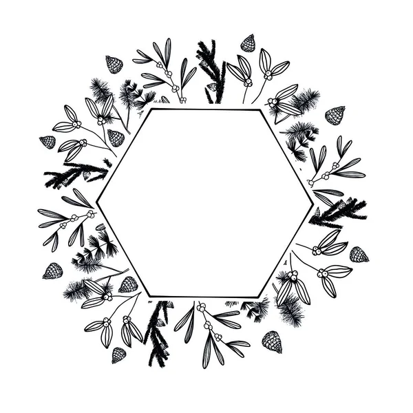 Vektör Tatil çerçevesi. Davetiyeler için resim. Tebrikler için Mutlu Noeller..