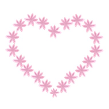 Kalp şeklinde çelenk, çiçekler, sevgililer günü, düğün, kartpostal, davetiye.