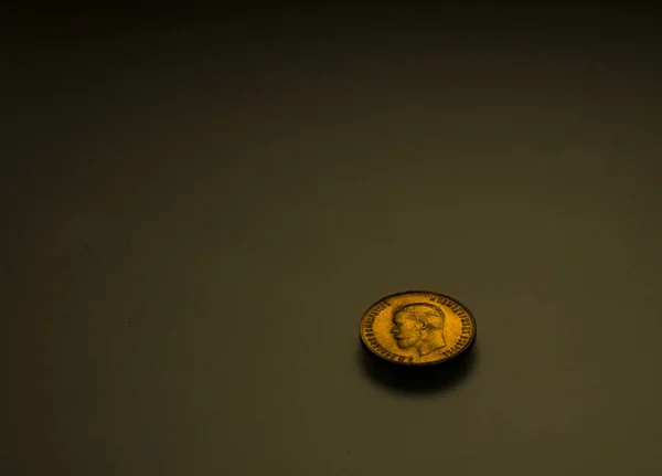 Gold Coin Russian Empire Ten Rubles Portrait Nicholas Second High — Stockfoto