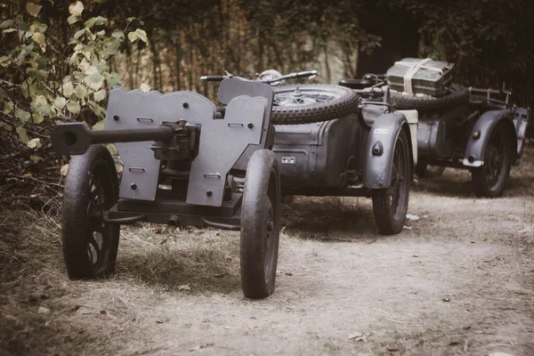 German Mountain Gun Second World War Military Motorcycle High Quality — Foto de Stock