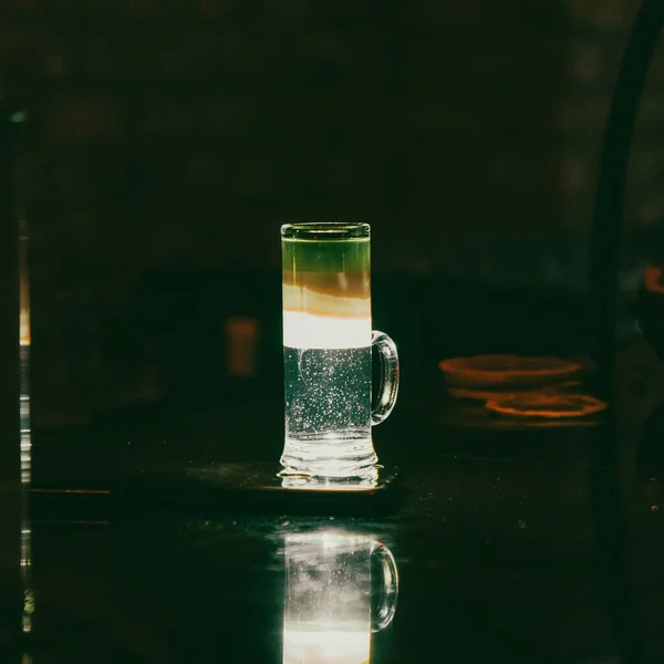 Alcoholic Cocktail Shot Green Mexican High Quality Photo — Fotografia de Stock