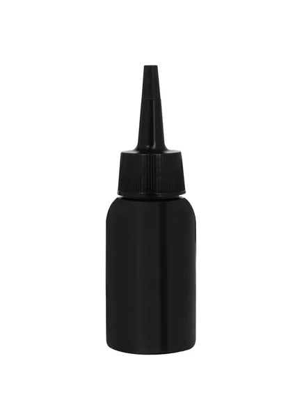 用于化妆品的黑色清洁塑料瓶 经常放在白色隔离的背景上 — 图库照片