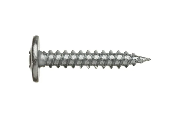 Stainless Steel Self Tapping Screw Isolated White Background — Stock Photo, Image