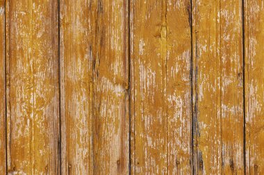 Yüzeyinde çizikler ve çatlaklar olan eski kahverengi ahşap panellerin tam çerçeve arka planı