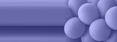 2022 'nin renklerinin gösterimi - Çok Peri. Pantone, Violet renginde 2022 yılının rengi. Mor balonlar