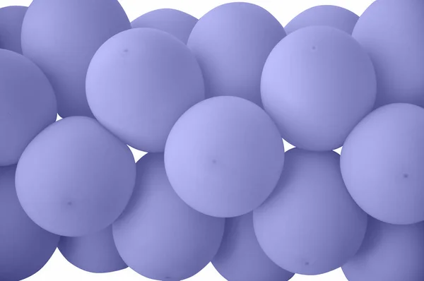 2022 'nin renklerinin gösterimi - Çok Peri. Pantone, Violet renginde 2022 yılının rengi. Mor balonlar