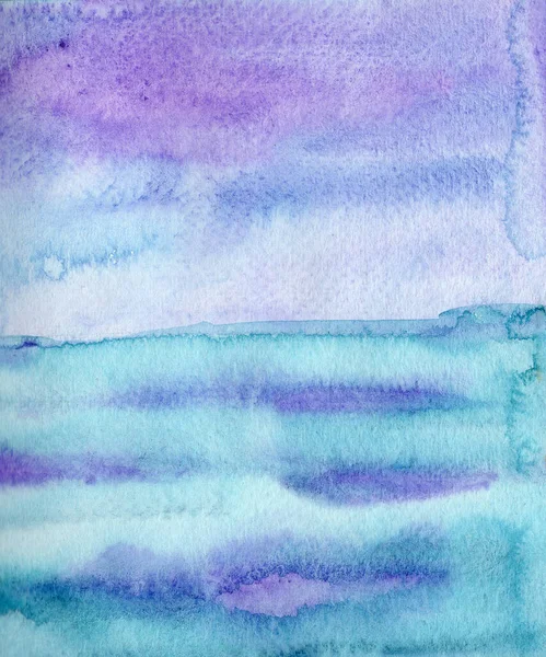 Texture Aquarelle Dessinée Main Des Taches Peinture Vert Bleu Violet — Photo