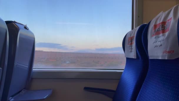 Empty Seats Railway Train Morocco — Vídeos de Stock