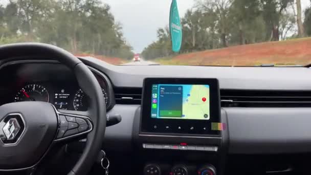 Conducerea Mașinii Drum Navigație Gps Ecran — Videoclip de stoc