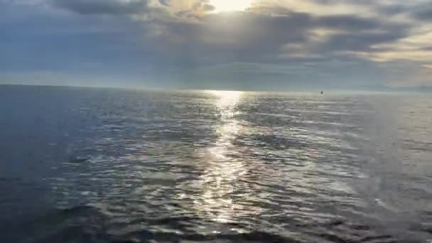 Beautiful Sunrise Reflection Mediterranean Sea — Stockvideo