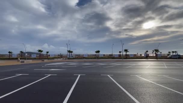 Empty Parking Lot Covid Pandemic — Stock Video