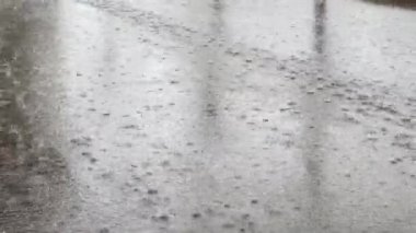Car driving during a stormy day