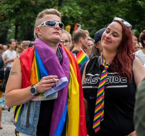 People Marching Equal Rights Lgbtq Community Rainbow Flags Europe — ストック写真