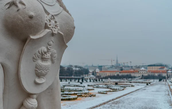 Estátua Pedra Fora Palácio Belvedere Viena — Fotografia de Stock