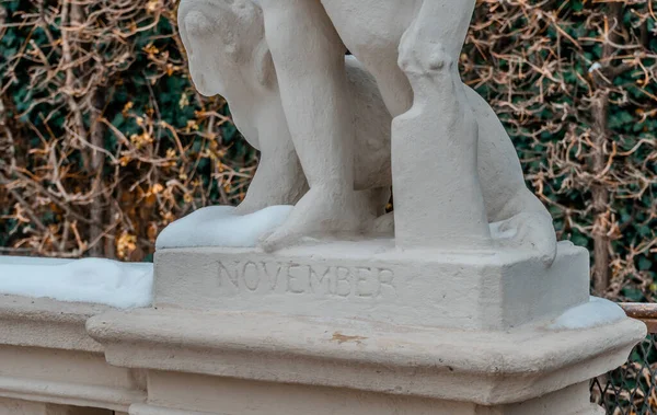 Statua Pietra Fuori Dal Palazzo Belvedere Vienna — Foto Stock