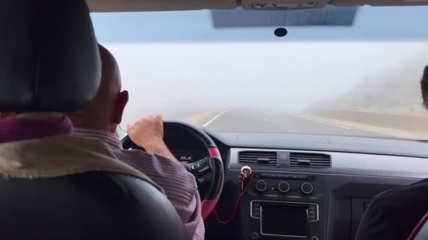 Car Driving Highway Foggy Day — Stok video