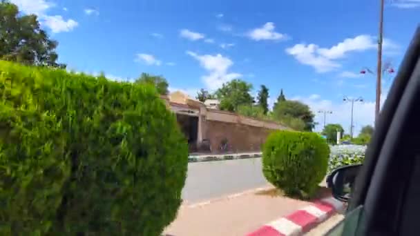 Vista Ventana Del Coche Exceso Velocidad Sobre Carretera — Vídeo de stock