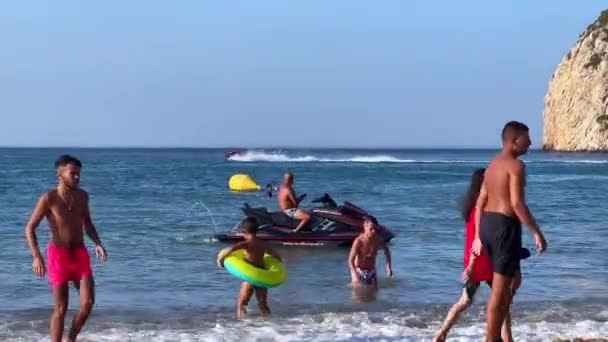 People Enjoying Summer Holiday Beach — Stockvideo