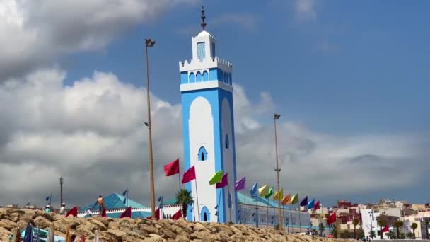Dźwięk Adhana Dochodzący Meczetu Mohameda Fnideq — Wideo stockowe