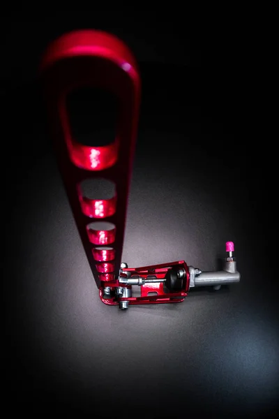 Автомобільне Гідравлічне Ручне Гальмо Червоне Замовлення Дрейфу Мотоциклів — стокове фото