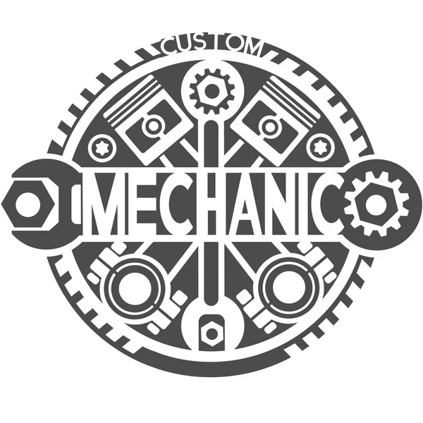  Siyah arka planda beyazlı bir tamircinin logosu