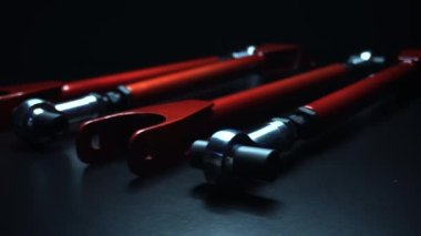 suspension levers custom for sports cars red in powder paint