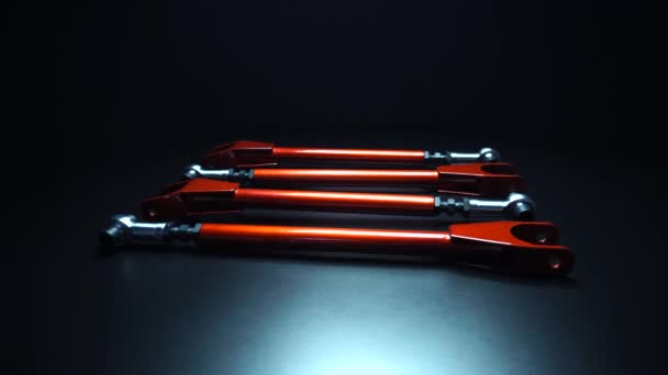 Suspension Levers Custom Sports Cars Red Powder Paint — Stockvideo