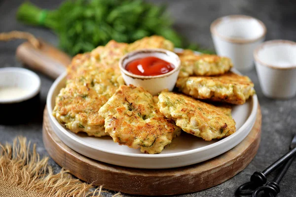 Chopped Chicken Breast Cutlets Fried Frying Pan — Stock Photo, Image