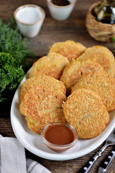 Pfannkuchen Aus Kaviar Von Flussfischen Mit Kohl — Stockfoto