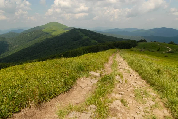 Mountain Trail Bieszczady Mountains Polen — Stockfoto