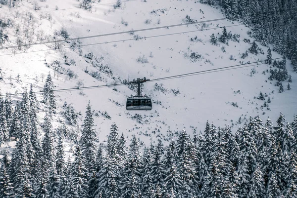 Tatra Mountains Poland January 2013 Cable Car Winter Scenery Sunny — Stock Photo, Image