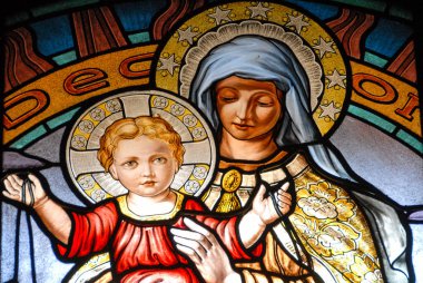 İtalya - Haziran 2000: Kutsal Meryem, Tanrı 'nın annesi, yüzün görüntüsü