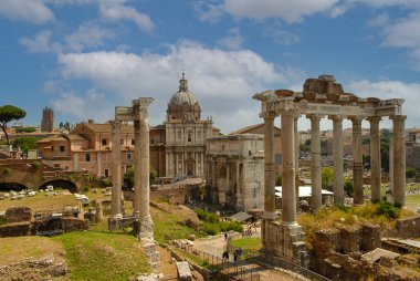 Rome, Italy - June 2000: View of the historic city on a sunny summer day
