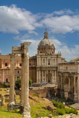 Rome, Italy - June 2000: View of the historic city on a sunny summer day