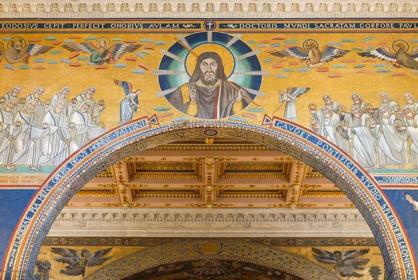 Roma Italia Giugno 2000 Antico Mosaico Raffigurante Gesù Cristo Gli — Foto Stock