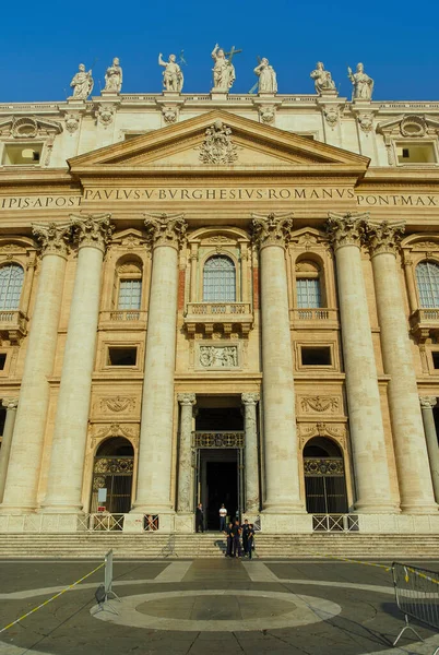 2000年6月 意大利罗马梵蒂冈 圣彼得大教堂立面景观 — 图库照片